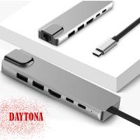 DAYTONA Fix FC10 8 in 1 Type C to 2 Port USB3.0 2 SD TF Hdmi RJ45 2PD Kablolu Adaptör